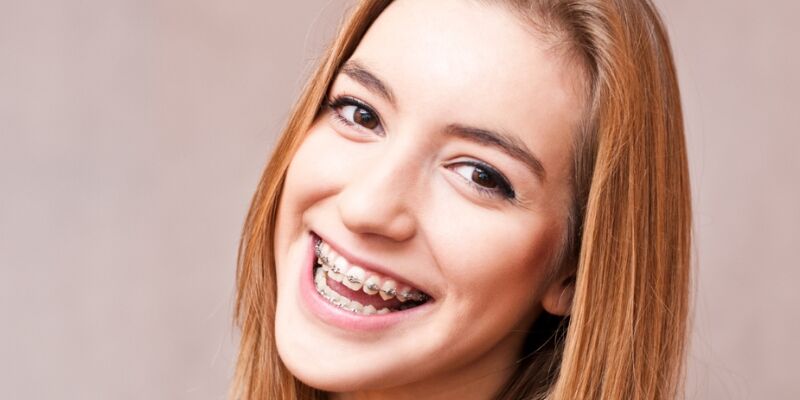 Teenager with NHS braces