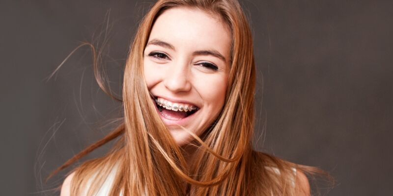 A teenager wearing braces