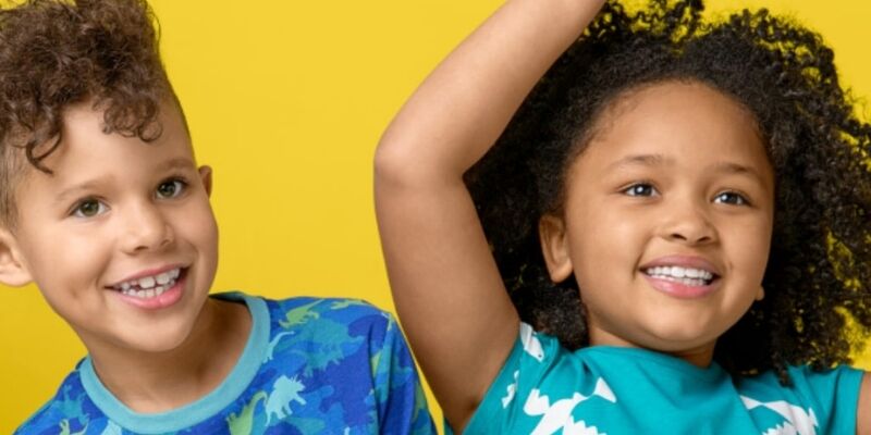 Young children looking happy