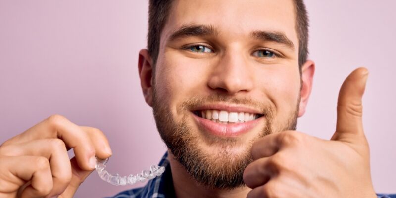 Man with Retainer for teeth