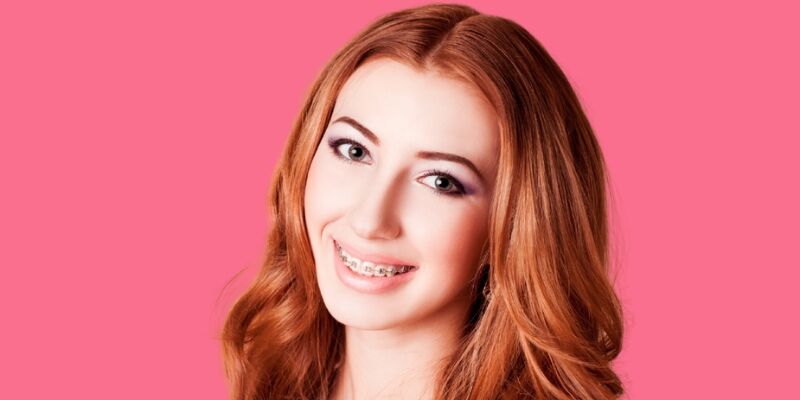 A girl wearing braces